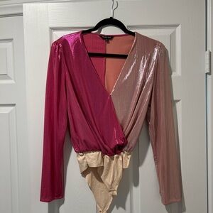Elegant Pink and Cream Women's Top
